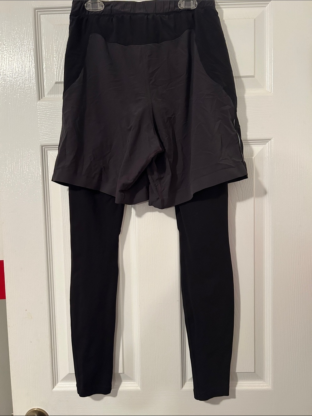lululemon athletica Black and Charcoal Layered Running Tights